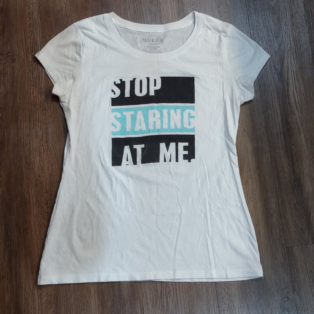 Stop Staring At Me Wound Up XL Juvenile Girl's T-Shirt